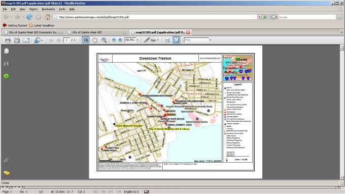 How to create a PDF map/print your map (con t) When you open your map a new window will pop-up.