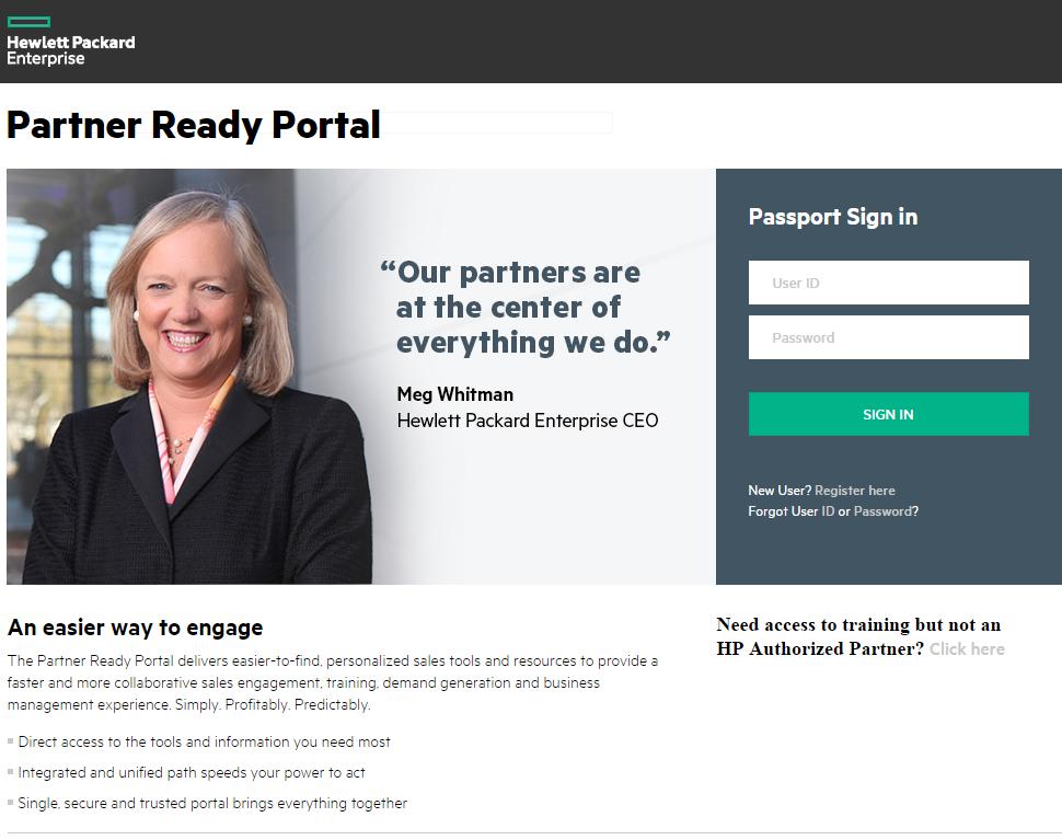 Step 1: Register for To access the Partner Ready Portal, you must register as a partner and as a user. Go to partner.hpe.com using your preferred browser.