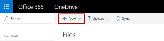 Creating a New File within OneDrive for Business Besides creating a file outside of OneDrive for Business, you can also create a
