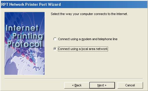 Select RPT Network Printer Port, and click the New Port... button.