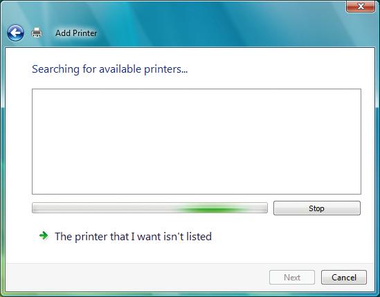 Click The printer that I want isn t listed.