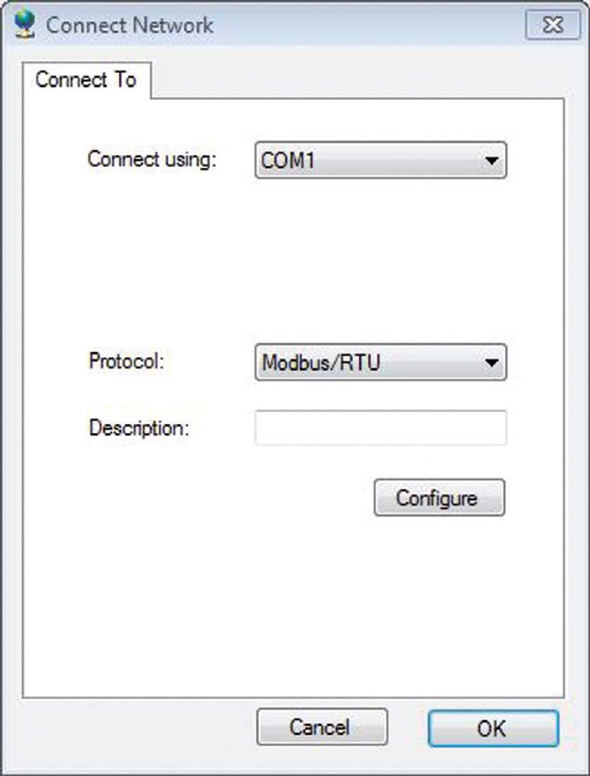 This dialog box will open: In the Connect using field, select the COM port to which the