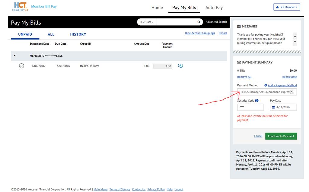 C. After adding your payment method, it will be listed on the right side of the screen.