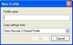 The tab ('index card') will show you the possible settings for the corresponding features. 3. Click on the 'New' button to create a new profile. 4.