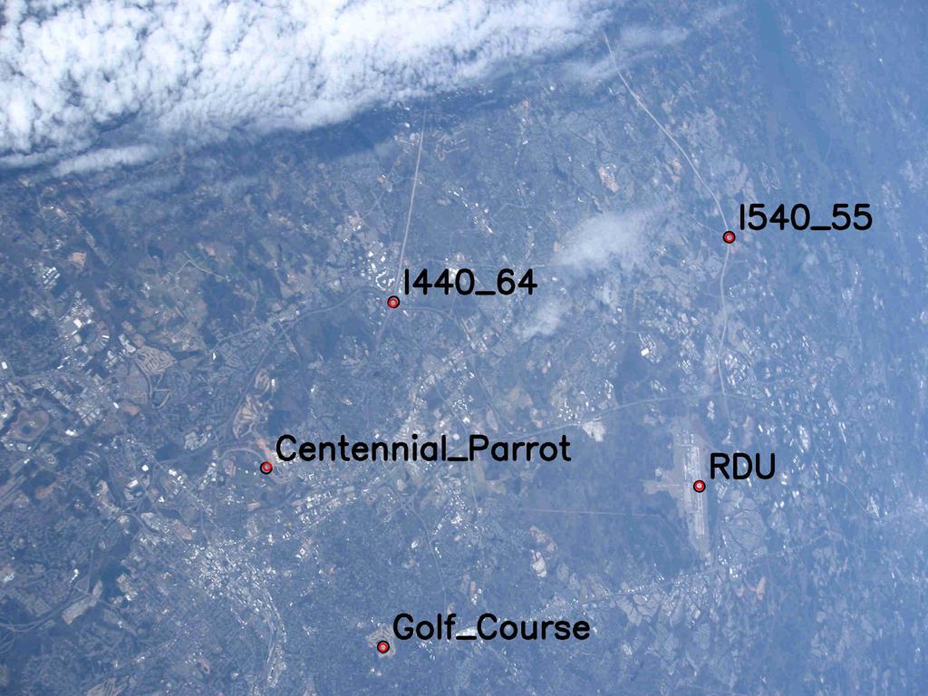 GPS coordinates of landmarks, which are obtained using Google Earth.