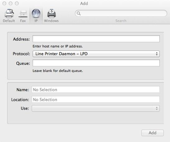 Installing Printer on a Mac (con nued) Select the IP