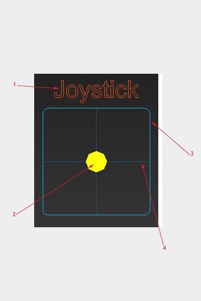 Joystick Properties 1 Label: Shows the joystick name. 2 Cursor: Controls the CAT Layer or Morpher target weight assigned to the joystick.