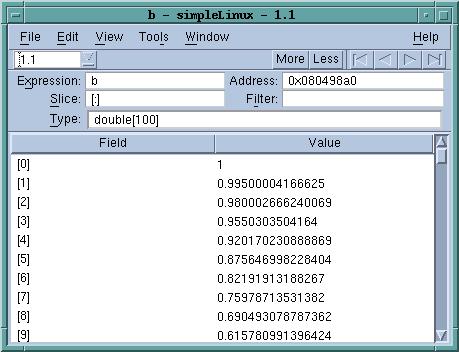 Displaying Data Seeing a value of a variable Method 1 Dive on a variable displayed in the Source Pane. The variable appears in a Variable Window.