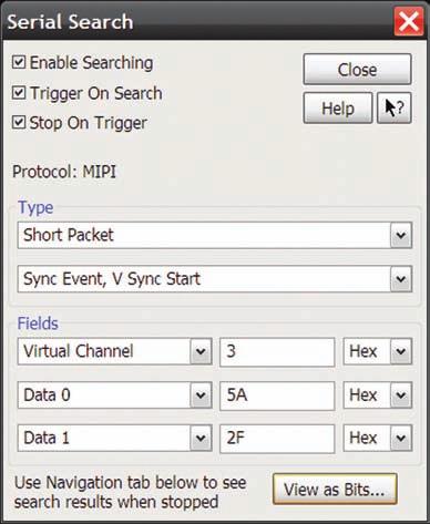 MIPI D-PHY setup, protocol triggering, and search capabilities MIPI D-PHY Multilane Setup The MIPI D-PHY setup allows you to select the number of data lanes to decode.
