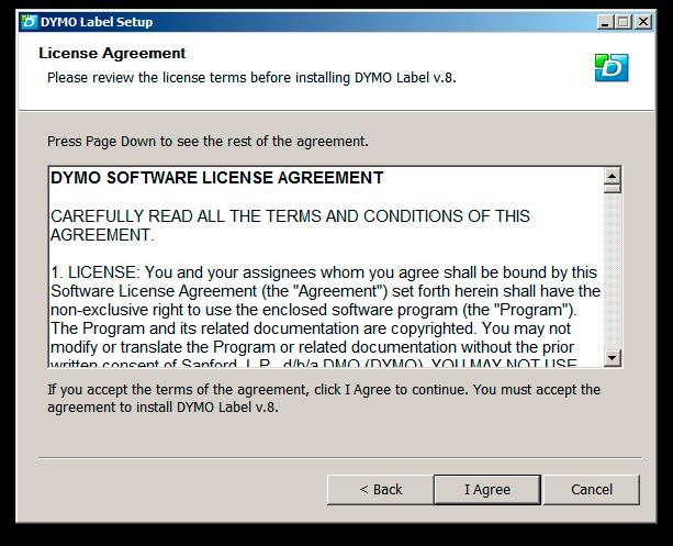 Image 1 After reviewing the License Agreement, click I Agree to