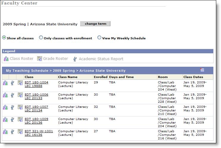 Class List You will see all see all classes that that instructor is teaching, regardless of the Academic Org. You won t have access to the grade rosters of any classes outside of your Academic org.