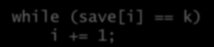 Compiling Loop Statements C code: i in $s3, k in $s5, address of save[] in $s6 save[] is an array of integers MIPS code: while
