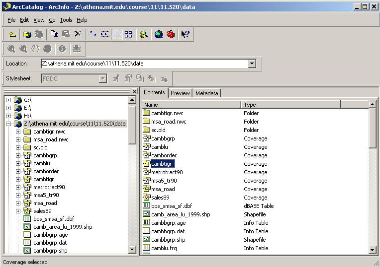 Fig. 6. Add data from ArcCatalog Now add the following two layers to your ArcMap, with either of the two above methods.