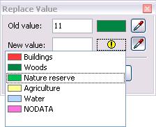 5.5 Replace values With the Replace Values tool (Value Replacer) values throughout the GRID or within the selection area can be replaced.
