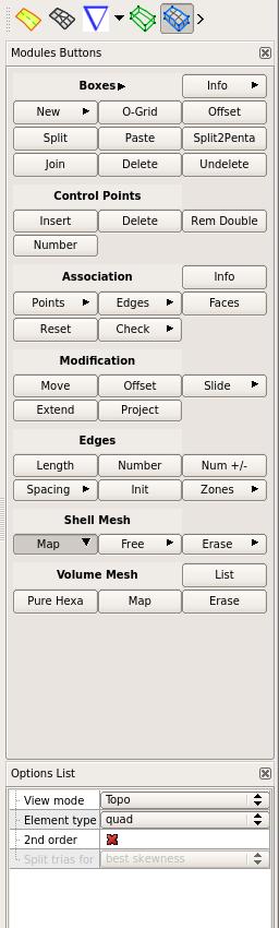 1.13. HEXABLOCK menu In this menu the user can generate pure hexa meshes based on block topologies (see section 8). Boxes Functions to create and manipulate Hexa Boxes.