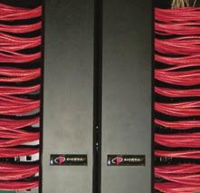 The rear manager is open for ready routing of large bundles of horizontal/backbone cabling.
