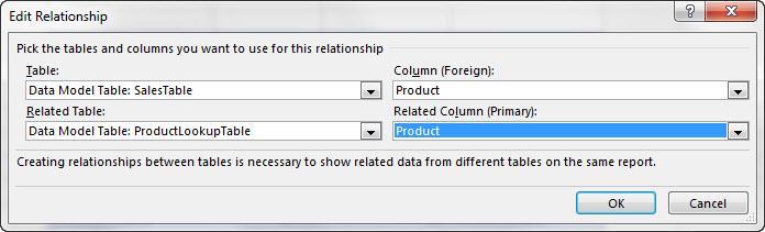 16) Complete the textboxes in the Create Relationships dialog box as seen