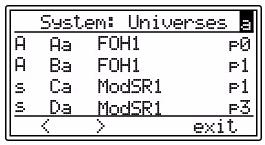 System Overview The System Overview menu now shows sacn universe count,