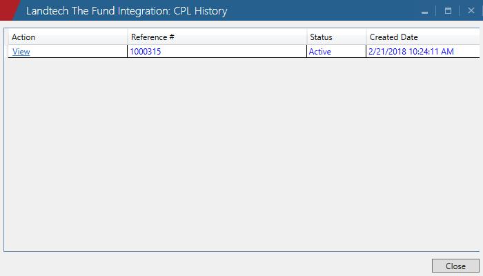 The CPL History dialog box will list the current active CPL and any CPLs