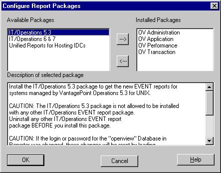 Adding Report Packages for other HP Software Products Some HP Software products include report packages that, once installed, automatically load a set of report templates that Reporter uses to
