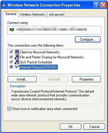 8. Setting the LAN Setting of Personal Computer 7 Click the [General] tab.