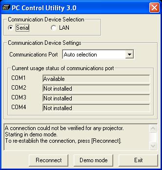 5. PC Control Utility 3.0 2 Click [Cancel]. The setting screen will be displayed. 3 Click [LAN].