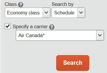 Enter key words in the with names containing for a further search. 10. Click the specify a carrier box to search for a specific airline. 11.