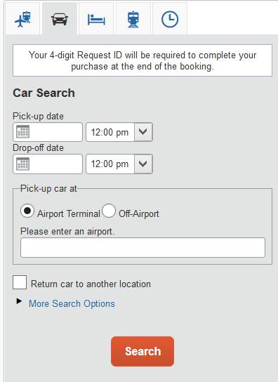Booking Reserve a rental car To book a rental car without airfare, click the car tab in the trip search section of the My ASU TRIP home page. 1. Enter the pick-up and drop-off dates. 2.