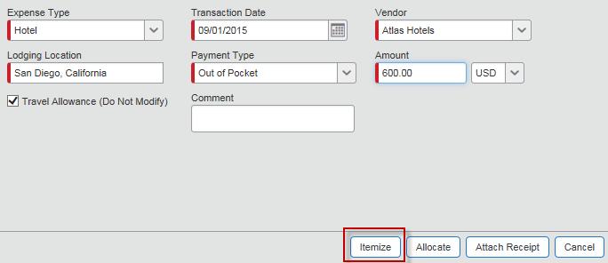 Expense Reports 1. Click itemize. 2. List nightly hotel expenses on the nightly lodging expenses tab and click save itemizations.