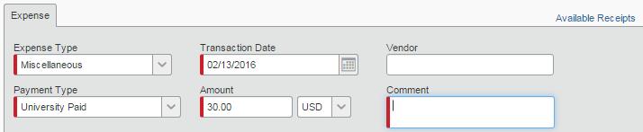 Explain what the expense is and the business purpose of the expense in this field. Click save after each entry.