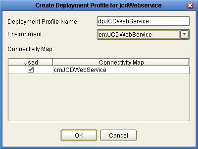 29.Give the deployment profile the name dpjcdwebservice and select your environment where you have just created the Web Service Application. 30.
