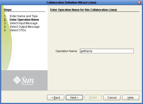 21. Give the web service the Operation Name of getname and then click Next.