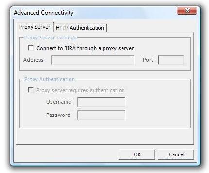 Advanced Configuration The Advanced Configuration button under the JIRA Address allows The Connector to work over proxy