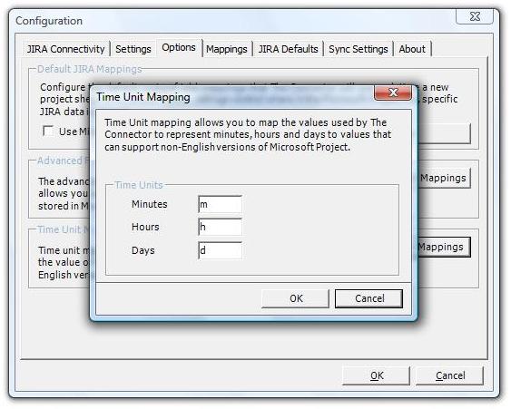 The time unit mappings are used for non-english versions of Microsoft Project.
