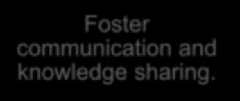 Foster communication and knowledge