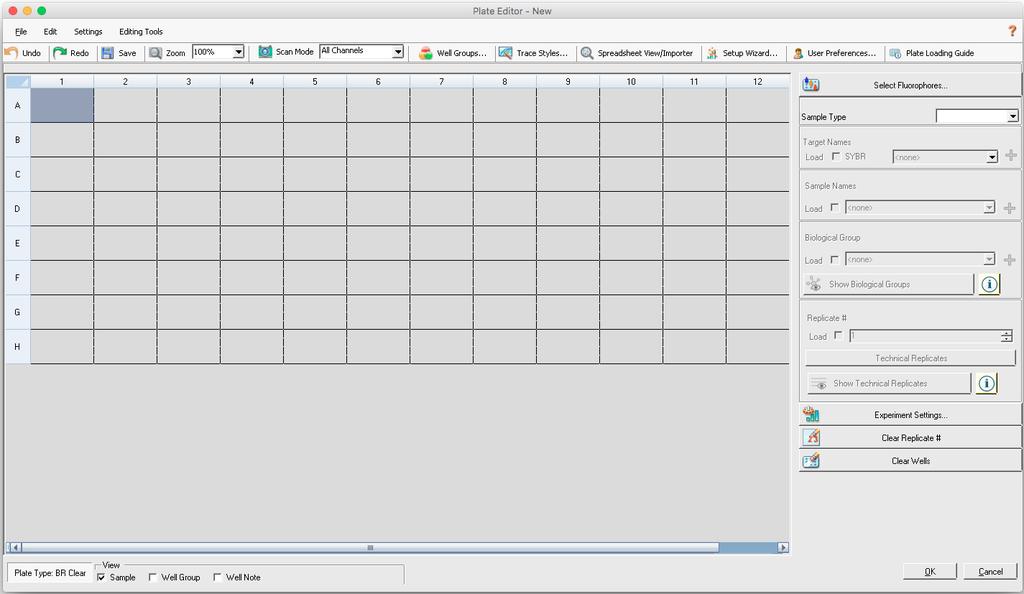 Chapter 8 Preparing Plates Plate Editor Window You use the Plate Editor to create custom plates or modify existing plates.