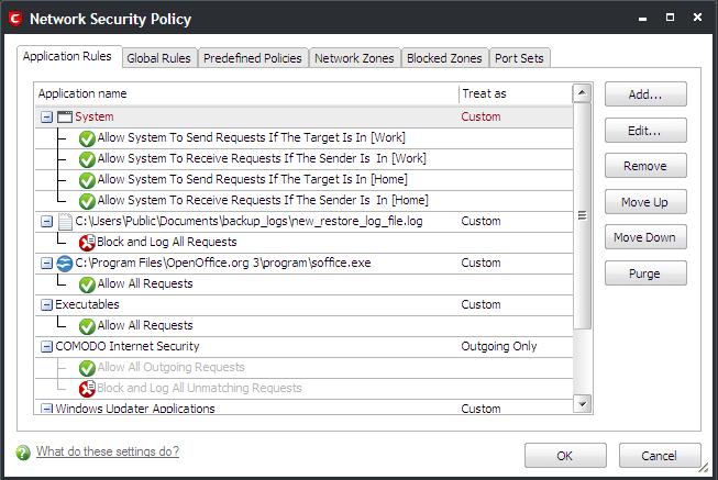 See General Navigation for a summary of the navigational options available from the Application Rules and Global Rules tabs of Network Security Policy interface.