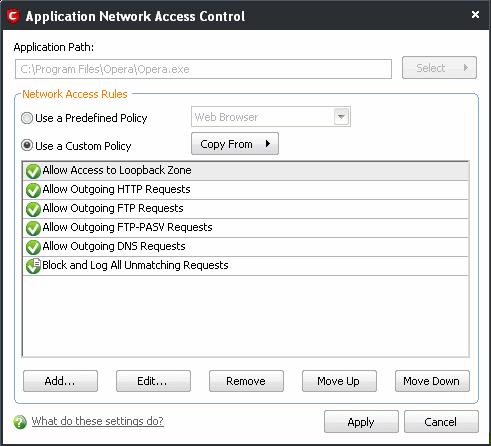 Comodo Firewall applies rules on a per packet basis and applies the first rule that matches that packet type to be filtered (see Understanding Network Control Rules for more information).