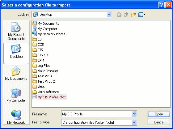 3. In the 'Import As' dialog that appears, assign a name for the profile you wish