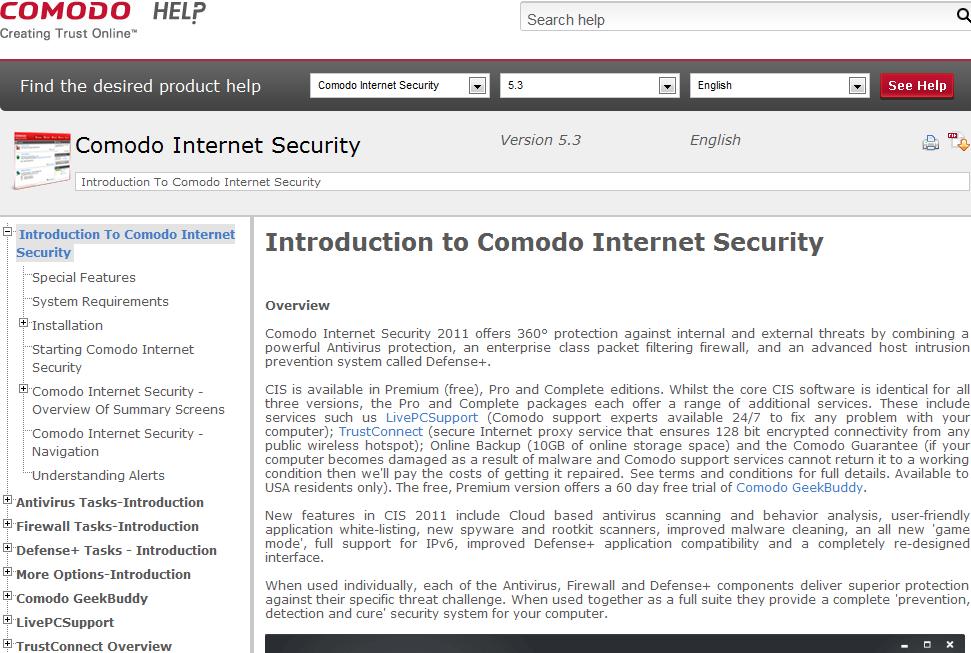You can view information about the Version Number of Comodo Internet Security that is installed on your computer and the unique serial number of your