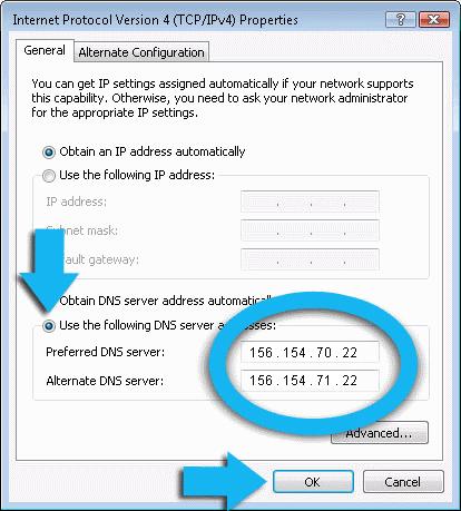 You can disable Comodo Secure DNS by: Selecting 'Obtain DNS server address automatically'. This means that you use the DNS server provided by your ISP.