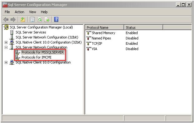 5 Setting up SQL Server 2008 This chapter discusses the steps and procedures to setup and configure an SQL Server database. Configuring TCP/IP properties To configure TCP/IP properties: 1.