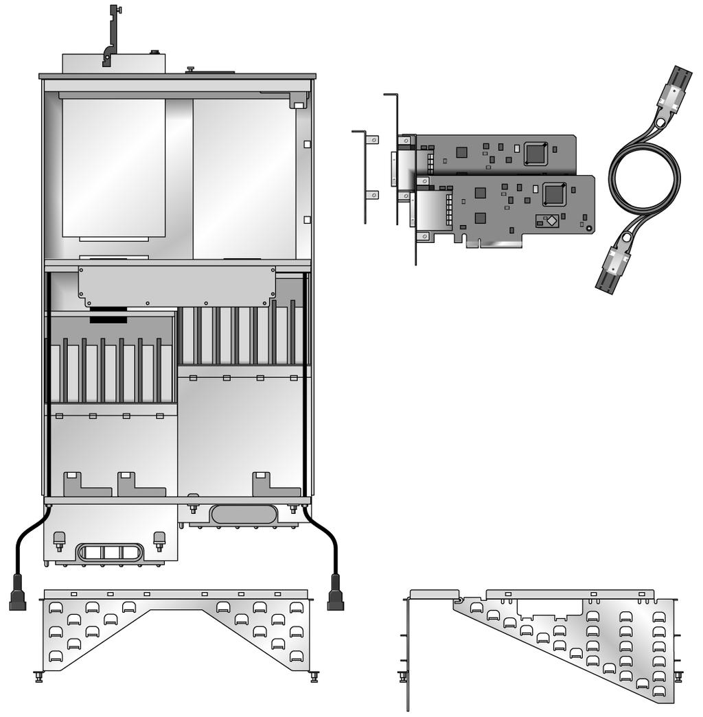 FIGURE 1-2 Major Units for the External I/O Expansion Unit, Top View 1 2 3 4 9 6 5 7 8 1 Chassis 6 I/O boat 1 2 Power Supply Unit 1 7 Internal