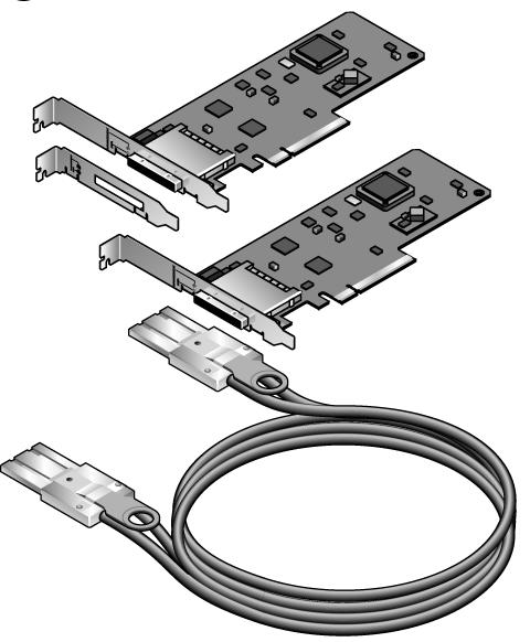 1.2.2 Link Kit One link kit (FIGURE 1-8) is required for each I/O boat. A link kit includes two link cards. One link card goes into the host server. The other link card goes into the I/O boat.