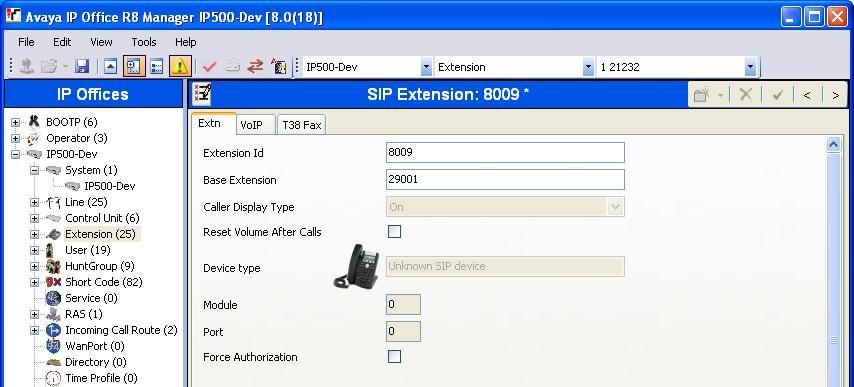 5.8. Administer SIP Extensions From the configuration tree in the left pane, right-click on Extension, and select New > SIP Extension from the pop-up list to add a new SIP extension.