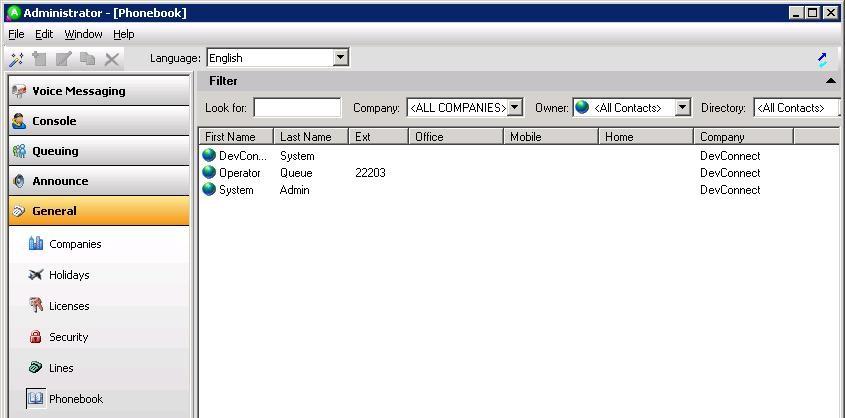6.8. Administer Phonebook The Administrator screen is displayed again.