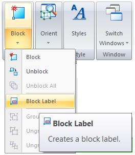 Block Properties and Block Labels Block Labels Like a callout but participates