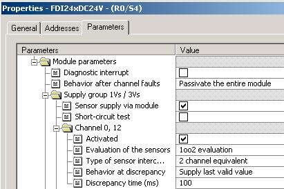 ") Configuring the F-DI module.