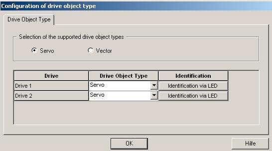 Select Servo mode for both drives.