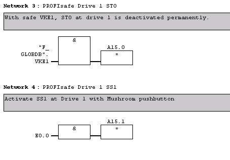 control word for drive 1; A15 and A16 (LOW/HIGH byte) Network 3: A15.